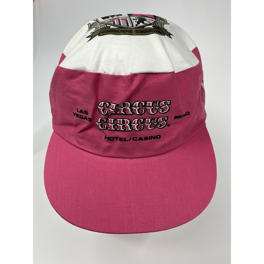 Vintage Circus Circus Hat Las Vegas Casino Clown Painters Cap 80s Pink Snapback